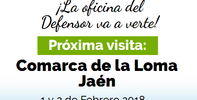 La Oficina de Atención Ciudadana del Defensor estará en la Comarca de La Loma (Jaén) los días 1 y 2 de febrero