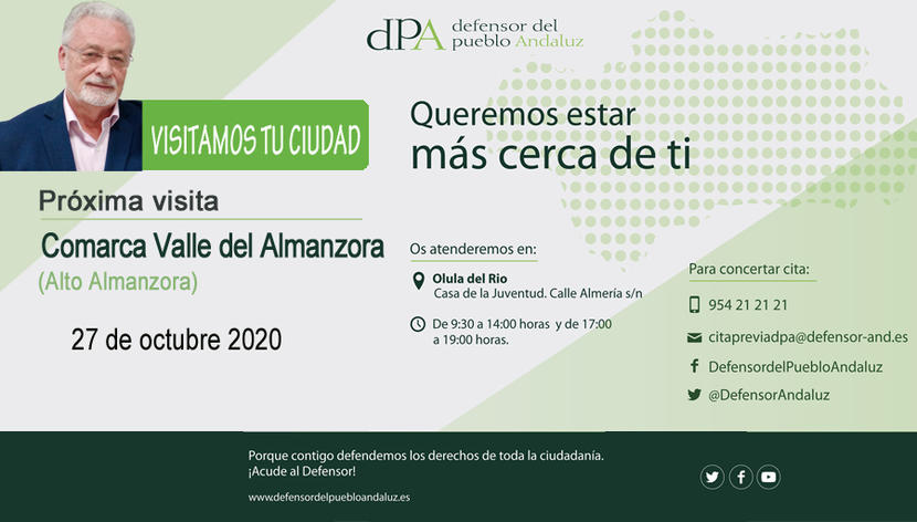 El Defensor del Pueblo andaluz se interesa por la situación de las residencias y la Andalucía despoblada en su visita a Almería