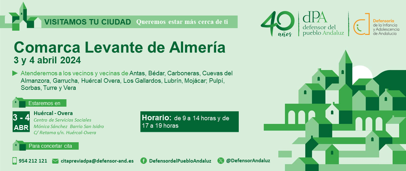 La oficina de atención ciudadana del Defensor del Pueblo Andaluz estuvo en la Comarca del Levante de Almería