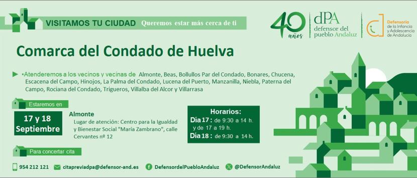 La Oficina de Información y Atención Ciudadana del Defensor del Pueblo andaluz se desplaza al Condado de Huelva para la atención presencial a la ciudadanía La Oficina de Información y Atención Ciudadana del Defensor del Pueblo andaluz se desplaza al Condado de Huelva para la atención presencial a la ciudadanía